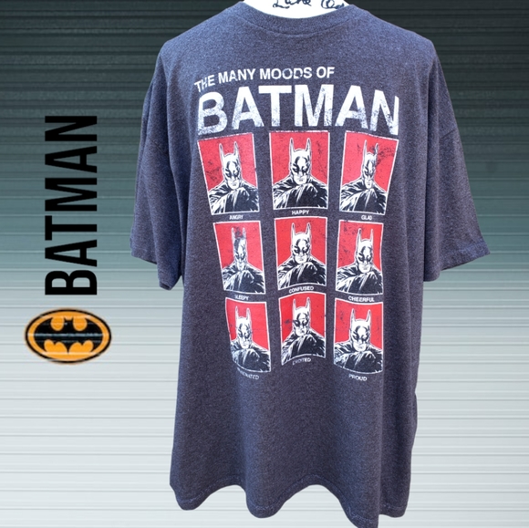 Mens Batman "The many moods" gray tee - Picture 7 of 7